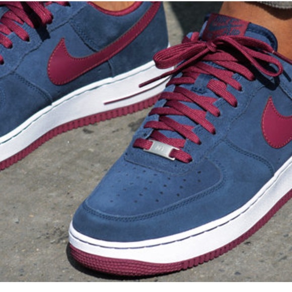 Nike Air Force 1 Low Midnight Navy Deep Garnet 2014 - Picture 3 of 13